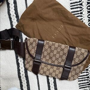 AUTHENTIC Gucci Brown Monogram Belt Bag
